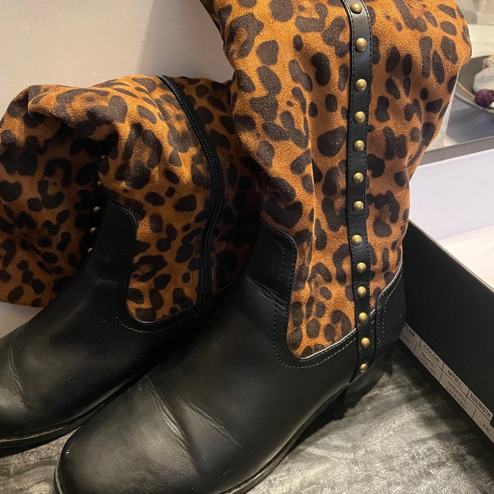 Andiamo Animal Print Moto Boot